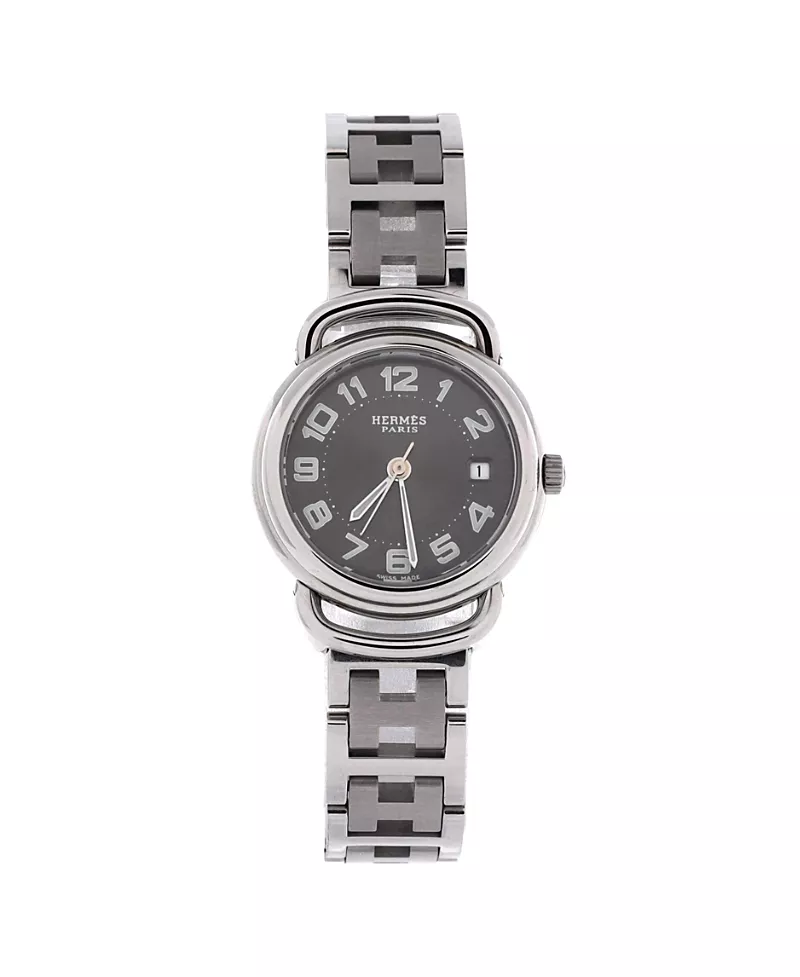 Pre-Owned Hermes Pullman Quartz Watch in Stainless Steel 25mm
