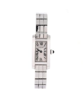  Tank Allongee Laniere Quartz Watch in White Gold 14mm
