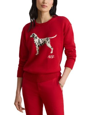 Intarsia Knit Dalmatian Sweater