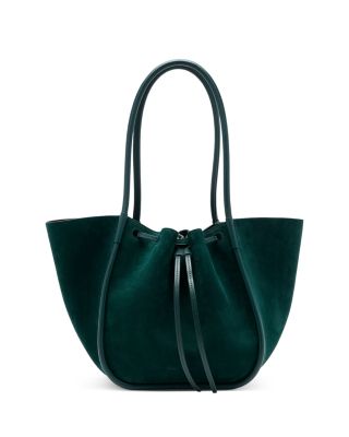 Large Ruched Suede Tote Bag