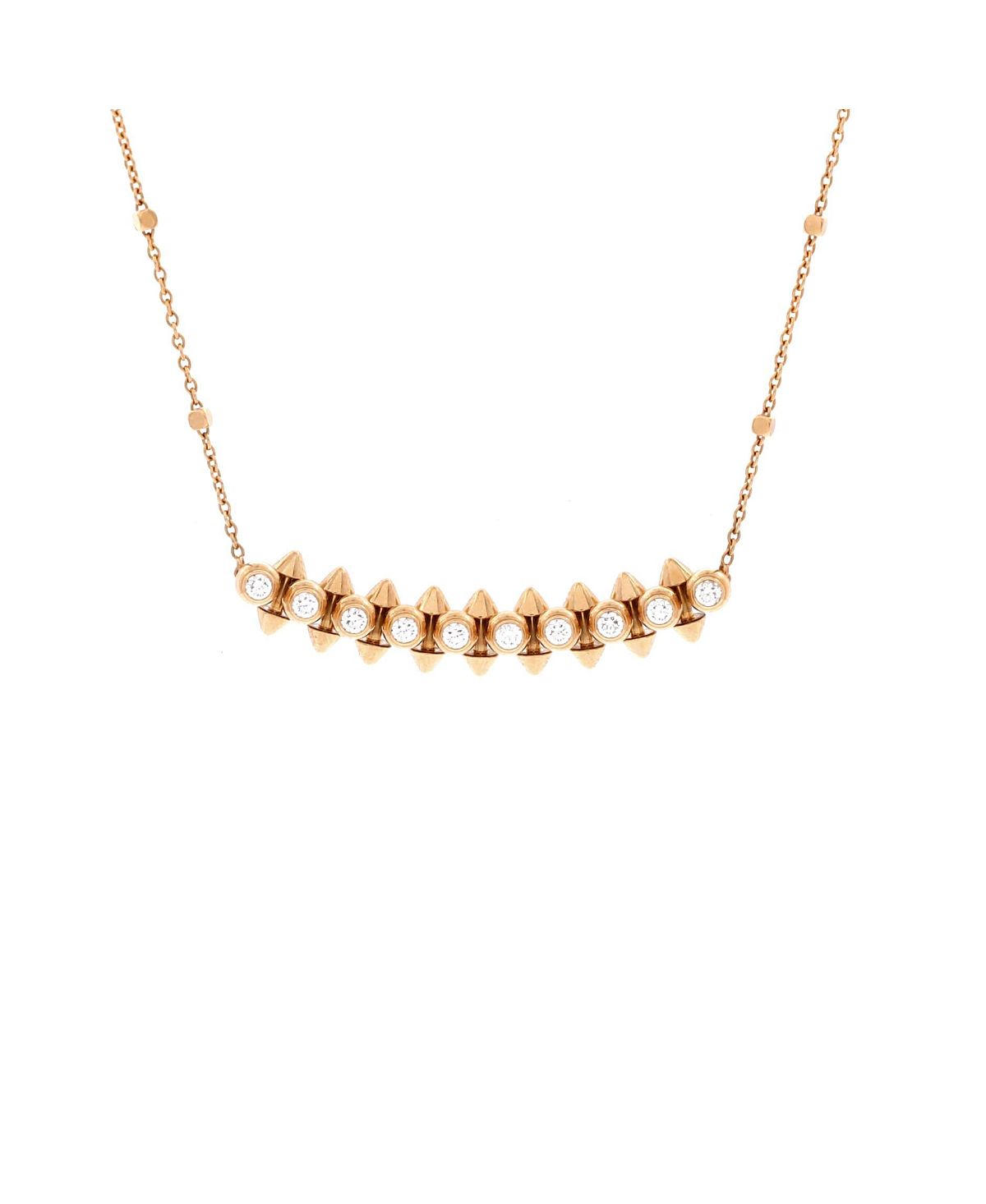 Pre-Owned Cartier Clash de Cartier Pendant Necklace 18K Rose Gold with Diamonds, 16.25