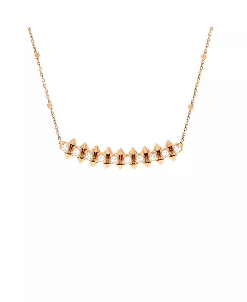 Pre-Owned Cartier Clash de Cartier Pendant Necklace 18K Rose Gold with Diamonds, 16.25