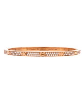 Pre-Owned Cartier Small Love Bracelet 18K Rose Gold with Pave Diamonds