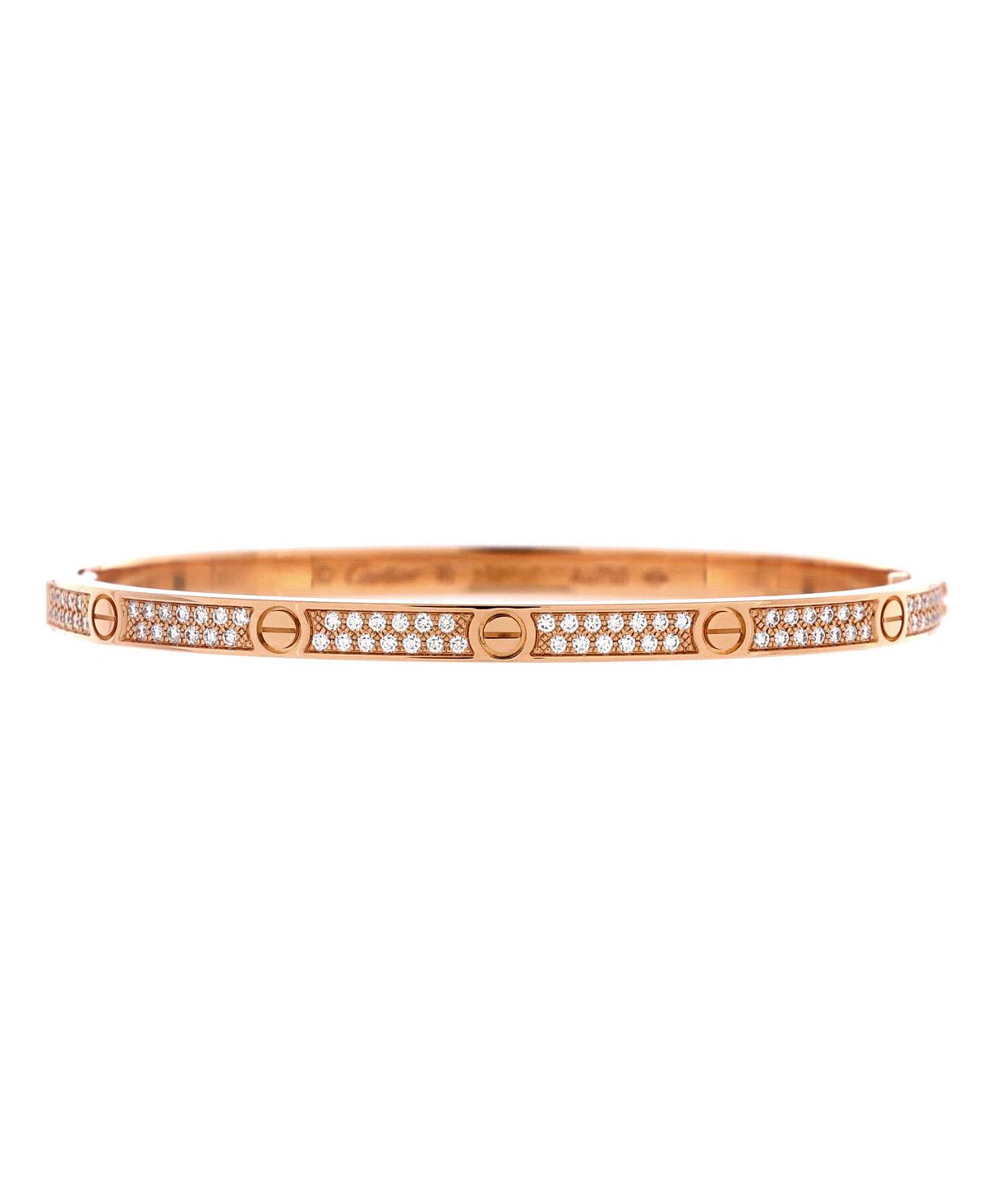 Pre-Owned Cartier Small Love Bracelet 18K Rose Gold with Pave Diamonds