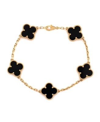  Vintage Alhambra 5 Motifs Bracelet 18K Gold and Onyx