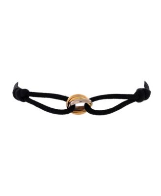 Trinity On Cord Bracelet Silk Cord with 18K Tricolor Gold