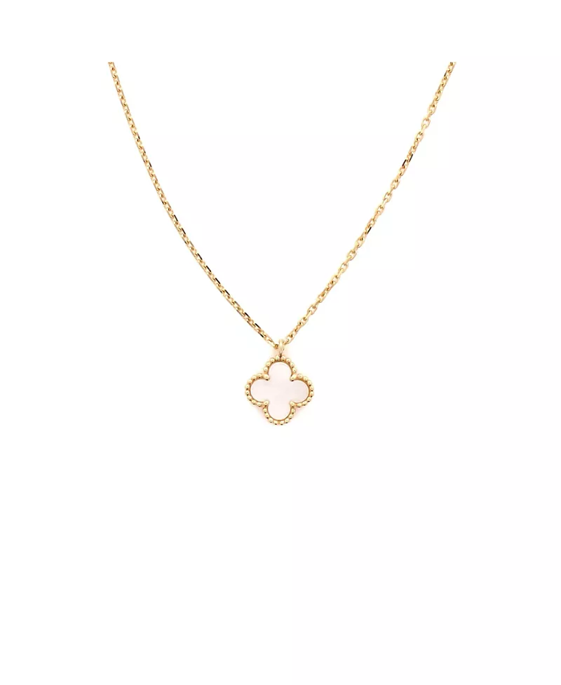 Pre-Owned Van Cleef & Arpels Sweet Alhambra Pendant Necklace 18K Gold and Mother of Pearl, 15.25