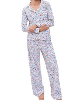 Women's Cape Cod Button Front Long Pajama Set