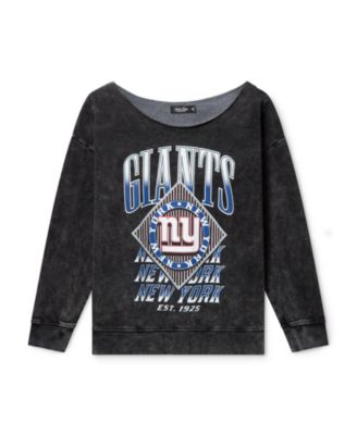  Women's NFL New York Giants Off Shoulder Cropped Fleece