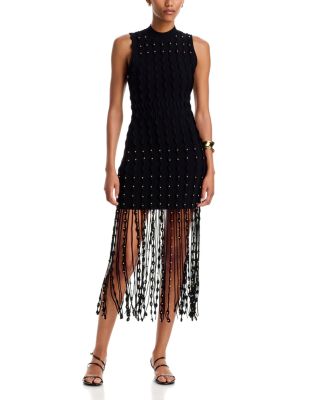 Noemie Embellished Fringe Midi Dress