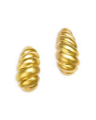 Polished Twisted Crescent Earrings in 14K Yellow Gold