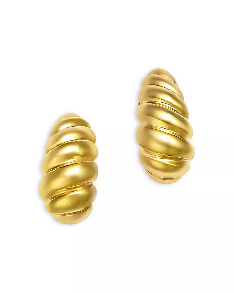 Bloomingdale's Fine Collection Polished Twisted Crescent Earrings in 14K Yellow Gold