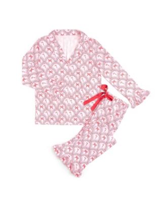 Candy Cane Scallop Christmas Women's Two-Piece Set