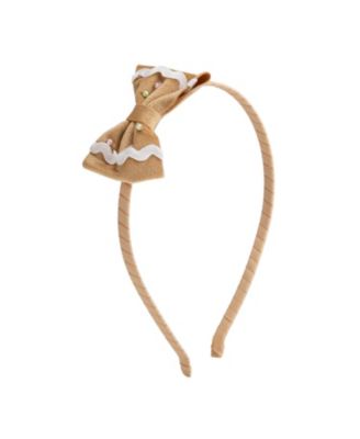 Girls' Gingerbread Christmas Velvet Bow Headband - Little Kid, Big Kid