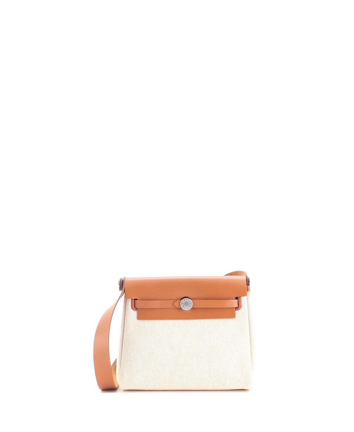 Pre-Owned HERMES 20 Herbag Zip Toile and Leather