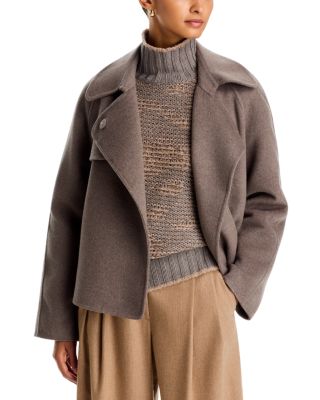 Wool & Cashmere Double Trench Effect Short Top Coat