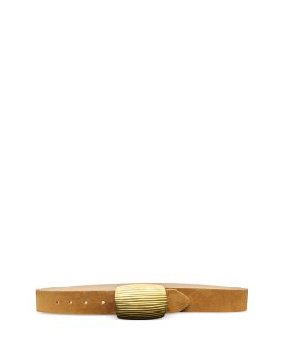 Women's Montell Ribbed Domed Buckle Suede Belt