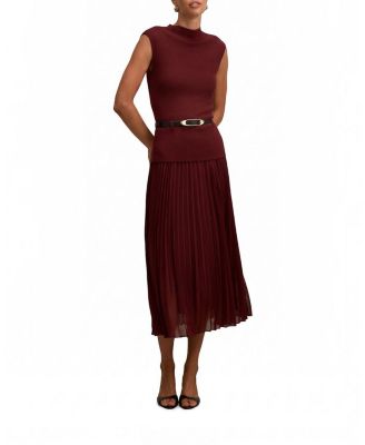 Ever New Women's Lorelei Woven Mixed Midi Dress