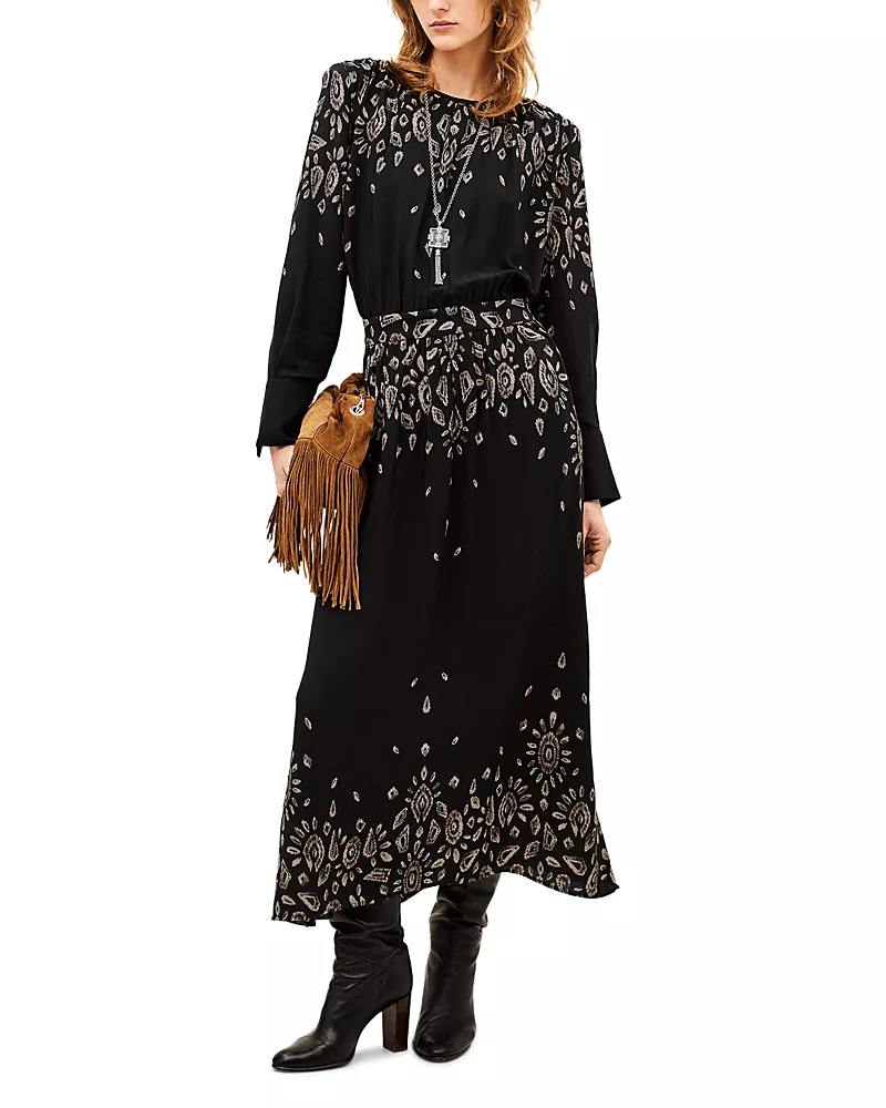 ba & sh Belline Long Sleeve Midi Dress