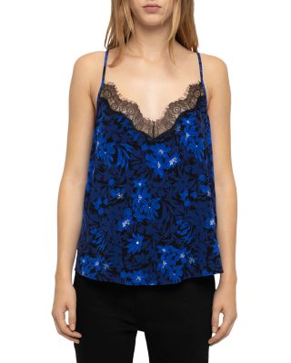 Cespa Lace Trim Printed Camisole