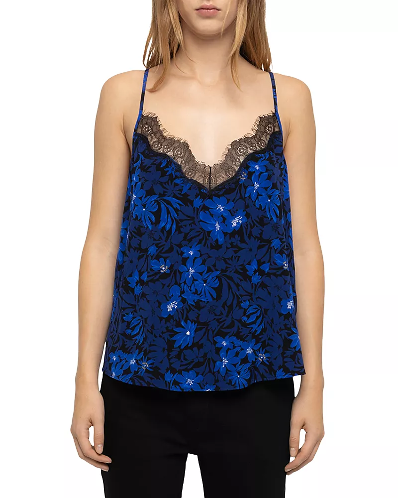 Zadig & Voltaire Cespa Lace Trim Printed Camisole