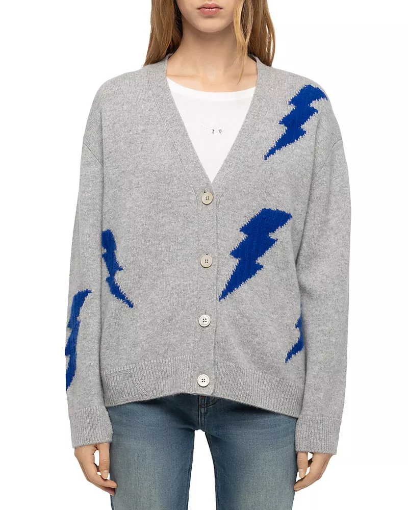 Zadig & Voltaire Cashmere Mirkaz Lightning Bolt Cardigan
