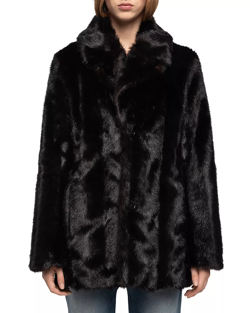 Zadig & Voltaire Fleur Faux Fur Buttoned Jacket