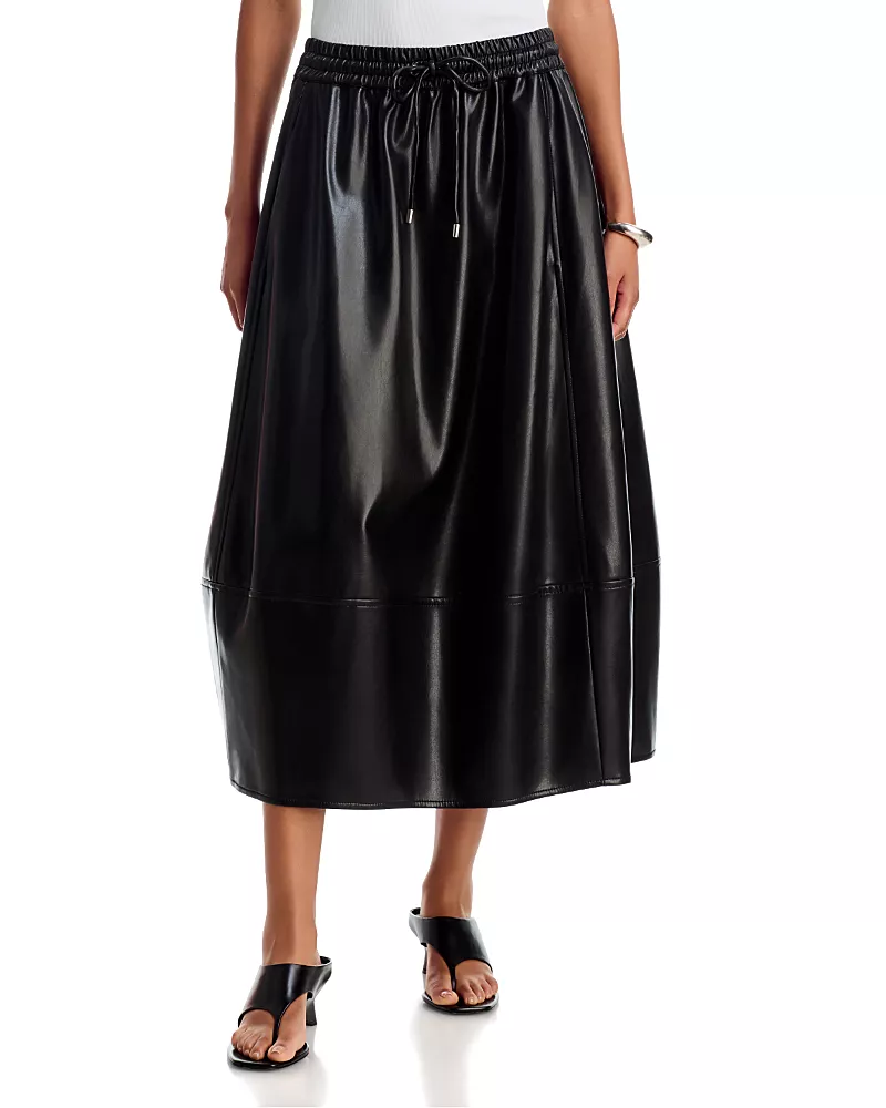 Cinq a Sept Sirani Faux Leather Midi Skirt