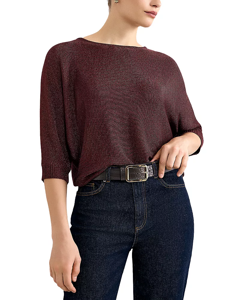 Phase Eight Cristine Metallic Threaded Batwing Sleeve Sweater