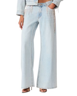 The Goldie Cotton High Rise Wide Leg Jeans in Faded Denim