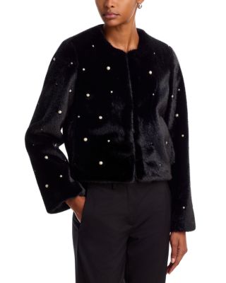 Jailyn Embellished Faux Fur Jacket