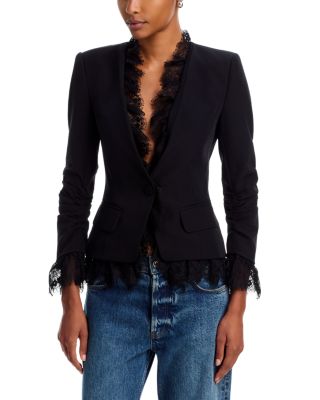 Faye Lace Trim Crepe Jacket