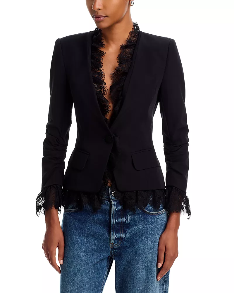Generation Love Faye Lace Trim Crepe Jacket