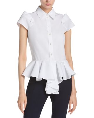 McQueen Cotton Poplin Peplum Shirt