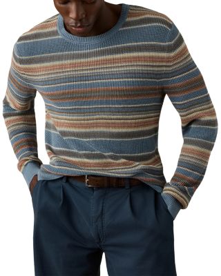 Sunwashed Cotton Stripe Crewneck Sweater 