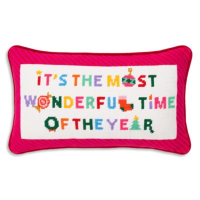 The Most Wonderful Time Needlepoint Pillow