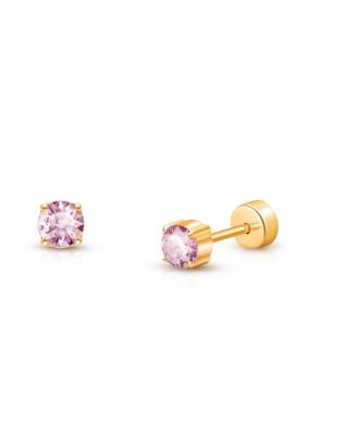  Girls' 14K Gold on Titanium Crystal Birthstone Stud Earrings - Baby, Little Kid, Big Kid