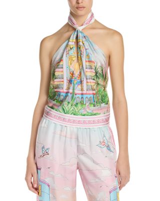 Silk Halter Scarf Top