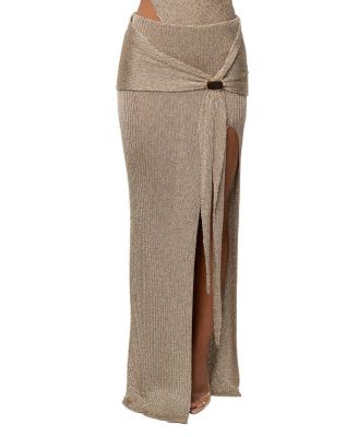  Hazel Metallic Wrap Skirt