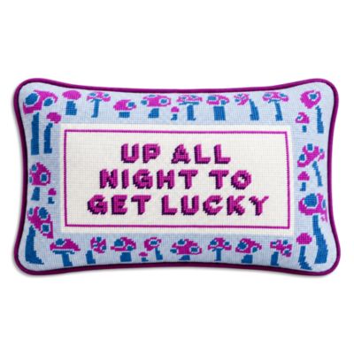 Up All Night To Get Lucky Needlepoint Pillow