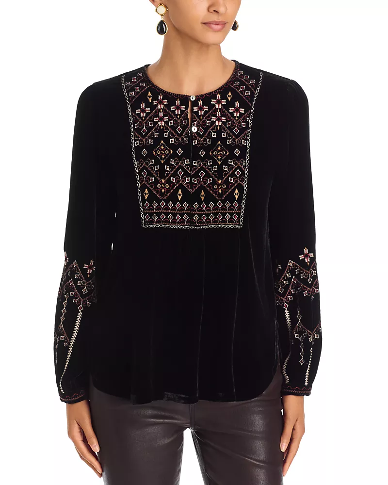 Johnny Was Kadir Embroidered Blouse