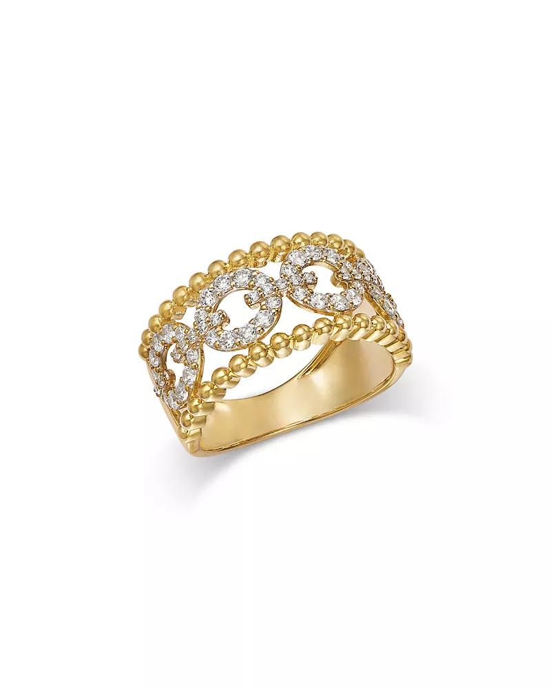 Bloomingdale's Fine Collection Diamond Beaded Band in 14K Yellow Gold, 0.75 tcw