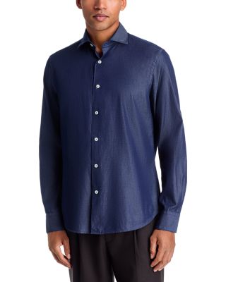 Canali Chambray Regular Fit Sport Shirt