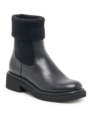 Women's Barbi Plush Knit & Leather Ankle Boots