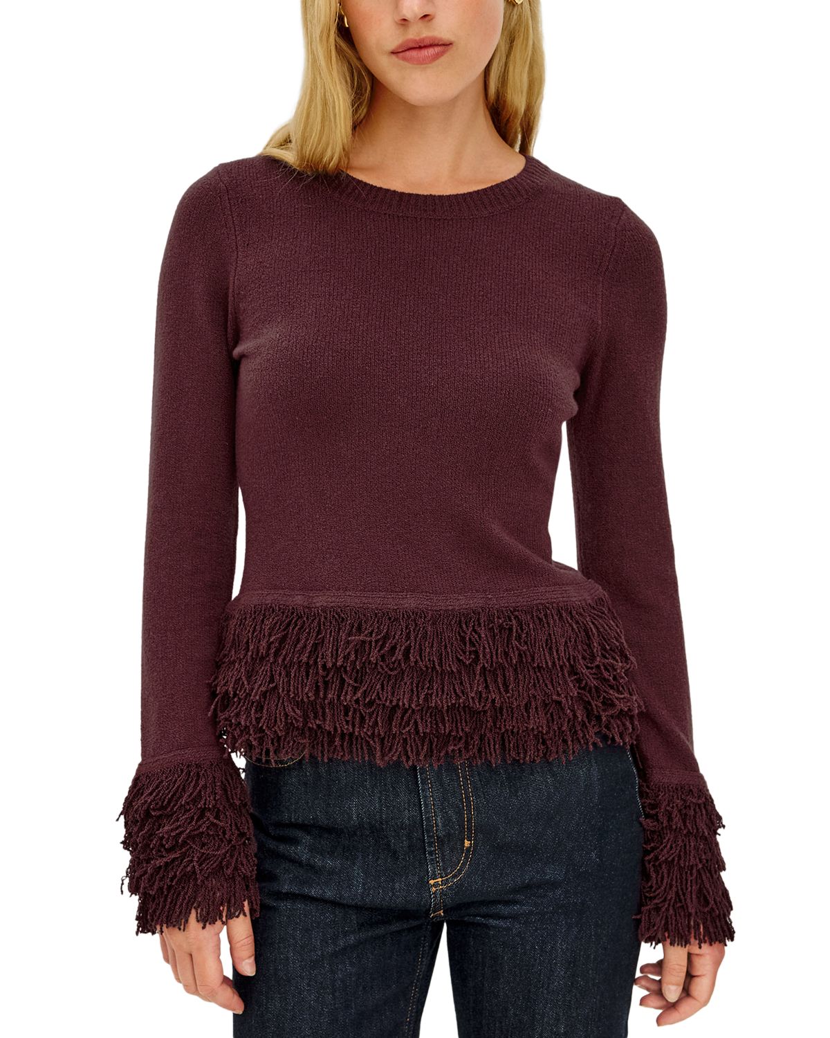 Carmen Fringe Crewneck Top - angle 1