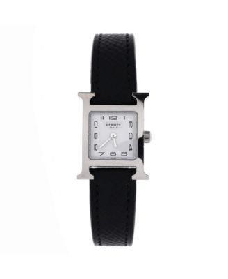 Heure H Quartz Watch in Stainless Steel and Leather 17mm