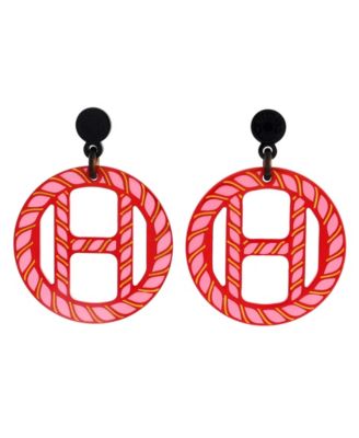 H Equipe Nautique Earrings Metal and Lacquered Horn
