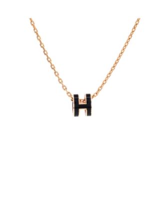 Mini Pop H Pendant Chain Necklace Metal and Enamel, 16"