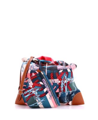 GM Silky City Bag Printed Silk and Leather