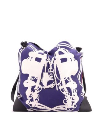 PM Silky City Bag Printed Silk and Leather